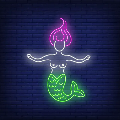 Mermaid Neon Sign - Custom Hats Now