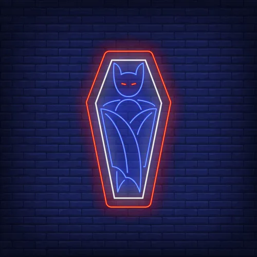 Vampire Coffin Neon Sign - Custom Hats Now