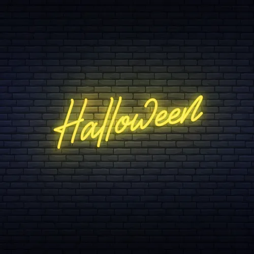 Halloween Neon Sign - Custom Hats Now