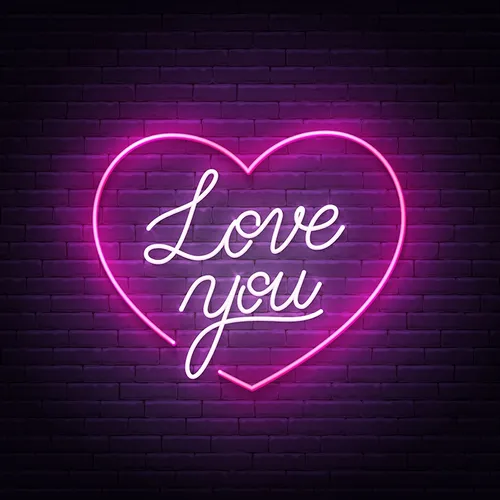 Pink Love You Neon Sign - Custom Hats Now