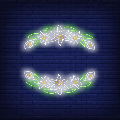 White Flower Neon Sign - Custom Hats Now