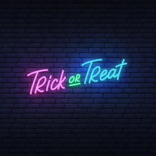 Trick or Treat Lettering Neon Sign - Custom Hats Now