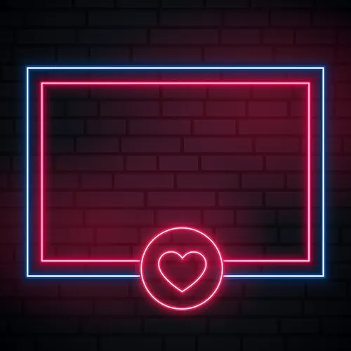 Love Heart Neon Glowing Frame Neon Sign - Custom Hats Now