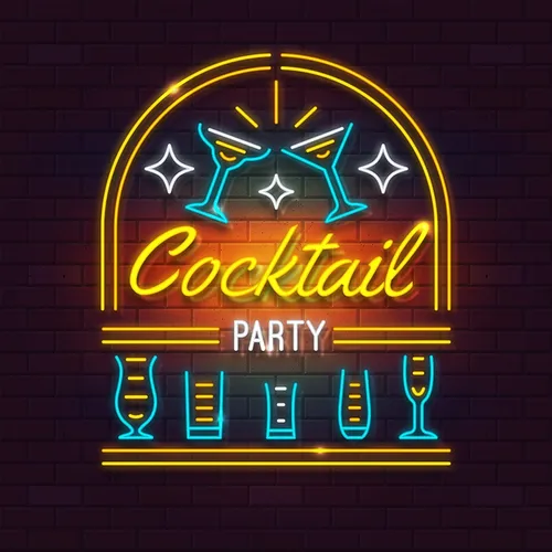 Cocktail Party Neon Sign - Custom Hats Now