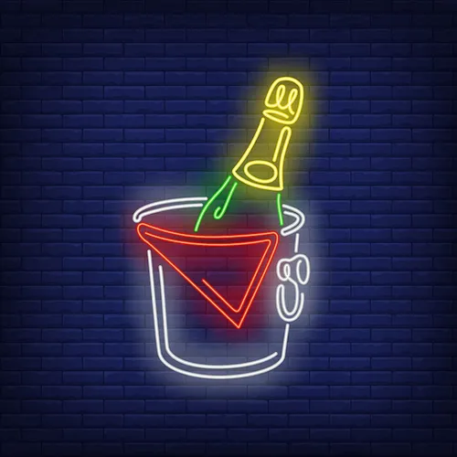 Wine in Ice Bucket Neon Sign - Custom Hats Now