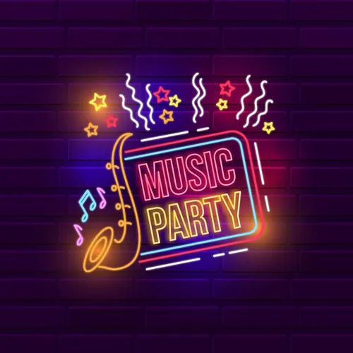 Music Party Neon Sign - Custom Hats Now