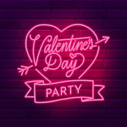 Valentines Day Party Neon Sign - Custom Hats Now