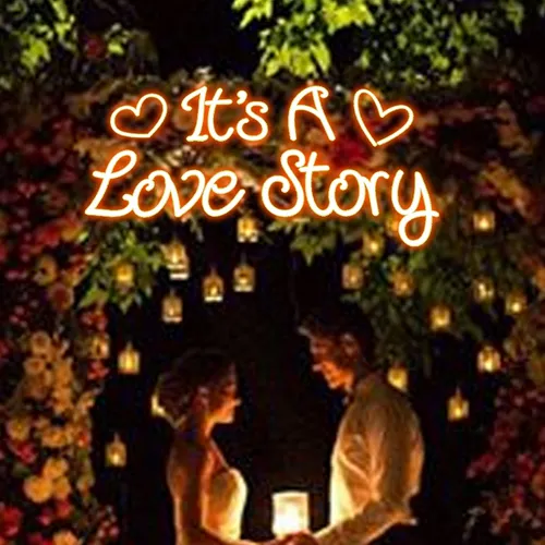 It's A Love Story Neon Sign - Custom Hats Now