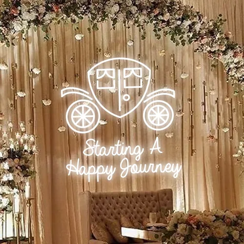 Starting A Happy Journey Neon Sign - Custom Hats Now