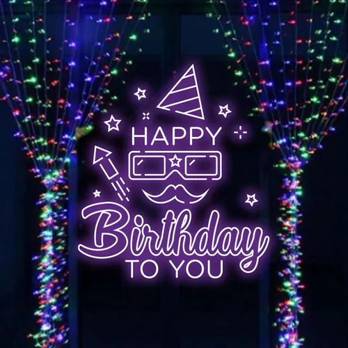 Happy Birthday Goggles  Neon Sign - Custom Hats Now