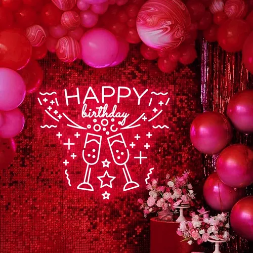 Birthday Cocktail Party Neon Sign - Custom Hats Now