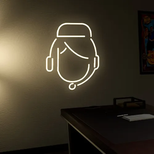 Customer Care Neon Sign - Custom Hats Now