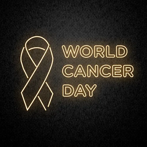 World Cancer Day Neon Sign - Custom Hats Now