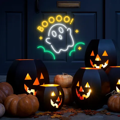 BOOOOOO Neon Sign - Custom Hats Now