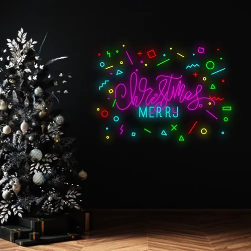 Christmas Merry Neon Sign - Custom Hats Now