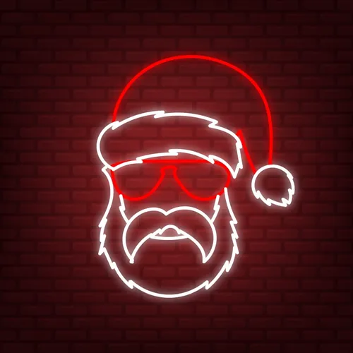 Hipster Santa Neon Sign - Custom Hats Now