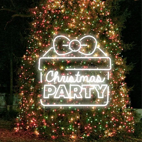 Christmas Party Gift Box Neon Sign - Custom Hats Now