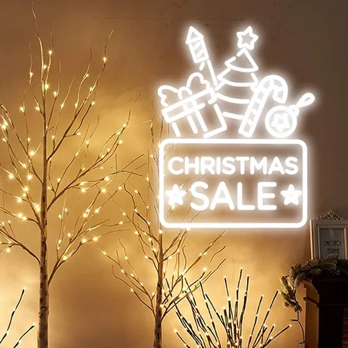 Christmas Sale Neon Sign - Custom Hats Now