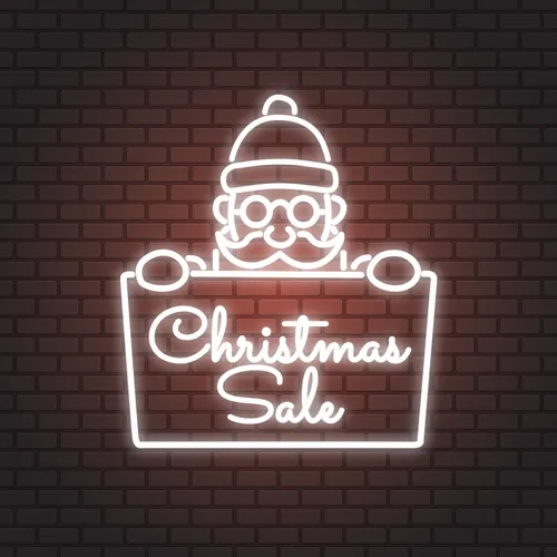 Christmas Sale Santa Neon Sign - Custom Hats Now