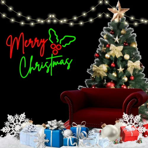 Sparkly Yuletide Neon Sign - Custom Hats Now