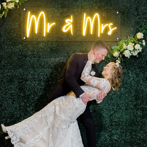 Mr & Mrs Neon Sign - Custom Hats Now