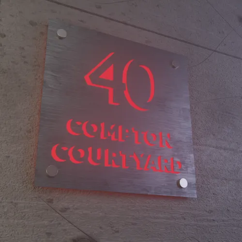 Laser Cutout Backlit Lightbox House Number - Custom Hats Now