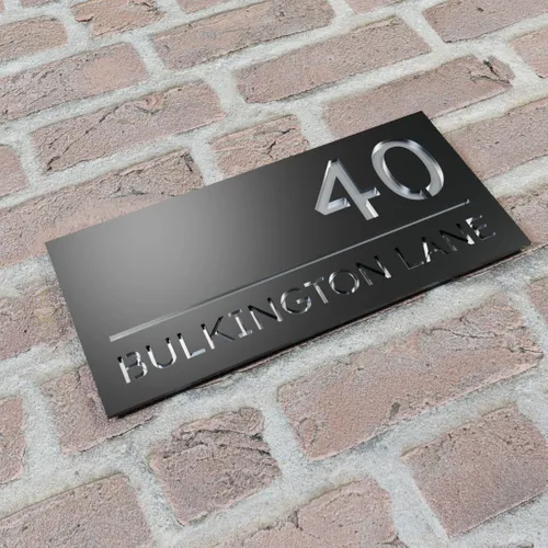 Engraved Metal House Number Sign - Custom Hats Now