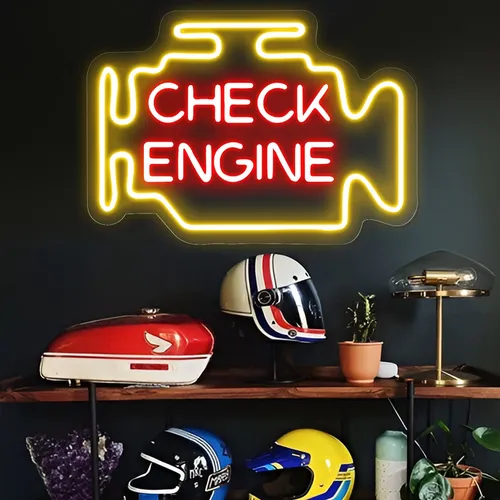 Check Engine Neon Sign - Custom Hats Now