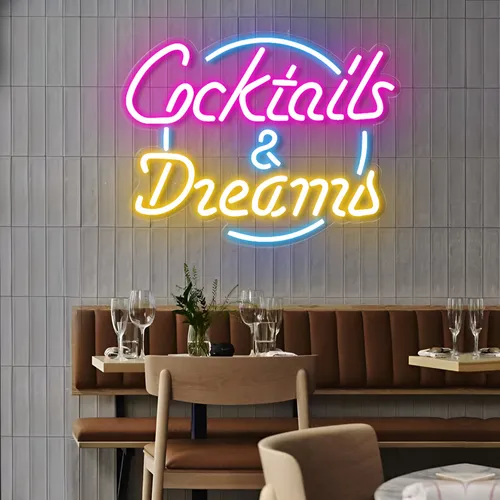 Cocktails and Dreams LED Neon Sign - Custom Hats Now