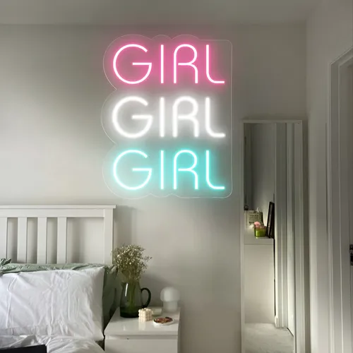Girls Girls Girls Neon Sign - Custom Hats Now