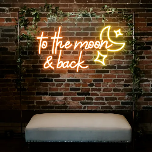 To the Moon and Back Neon Sign - Custom Hats Now