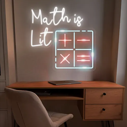Math Is Lit Neon Sign - Custom Hats Now