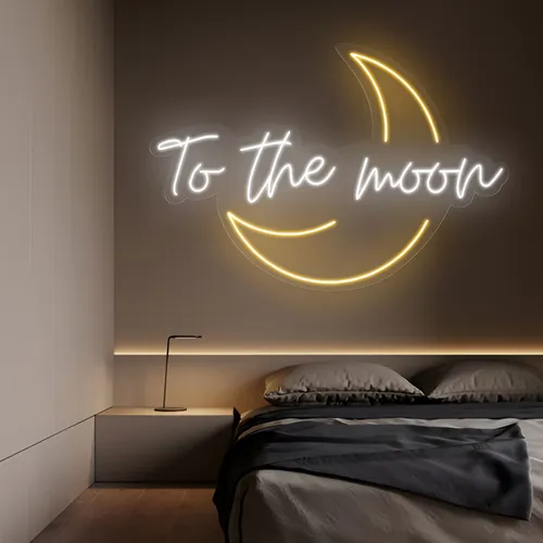 To The Moon Neon Sign - Custom Hats Now