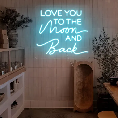 I Love You To The Moon And Back Neon Sign - Custom Hats Now