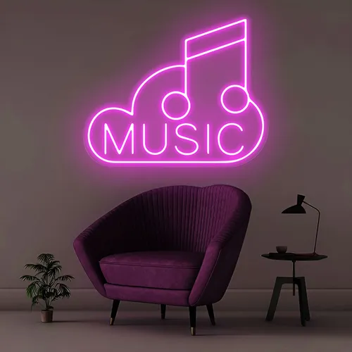 Music Neon Sign - Custom Hats Now