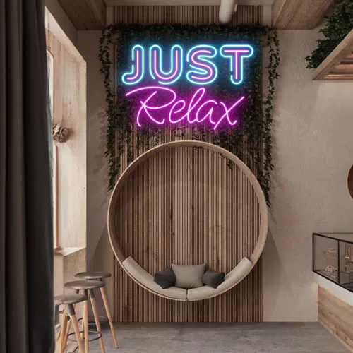 Just Relax Neon Signs - Custom Hats Now