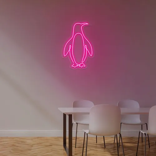 Cute Penguin Neon Sign - Custom Hats Now