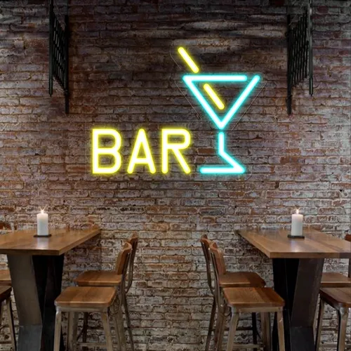 Martini Bar Neon Sign - Custom Hats Now