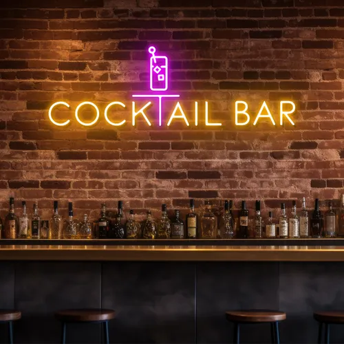 Bold Cocktail Bar Neon Sign - Custom Hats Now