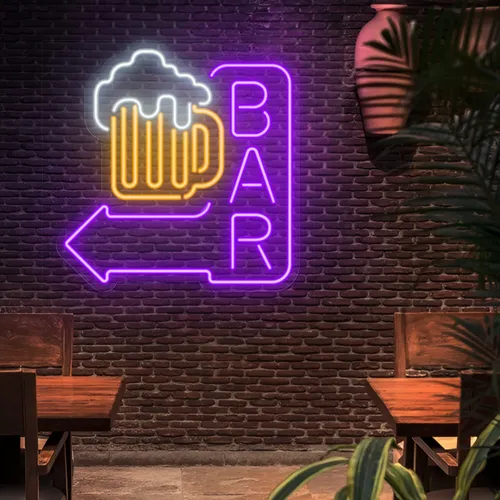 Beer Jug Bar Neon Sign - Custom Hats Now