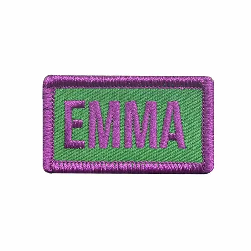 Purple and Green Emma Name Patch - Custom Hats Now