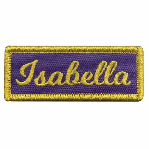 Yellow and Purple Isabella Name Patch - Custom Hats Now