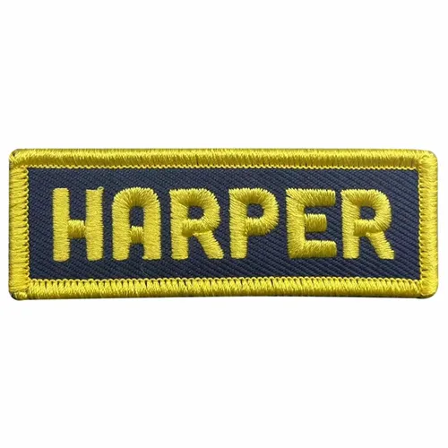 Yellow and Navy Harper Name Patch - Custom Hats Now