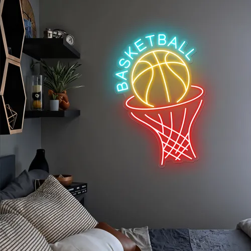 Basketball Neon Sign - Custom Hats Now