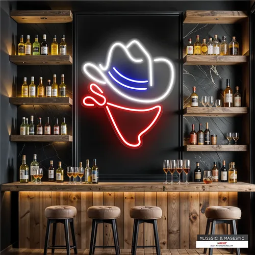 Cowboy Neon Sign - Custom Hats Now
