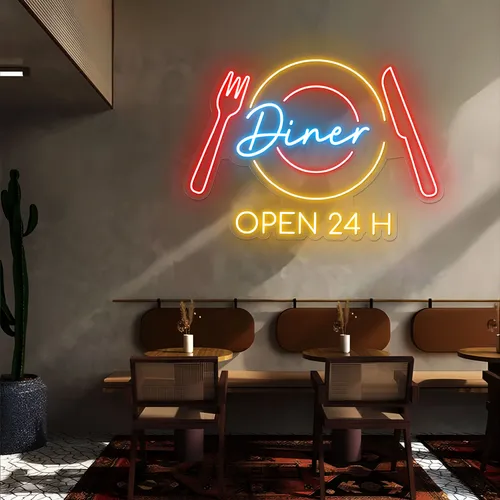 Neon Diner Sign - Custom Hats Now