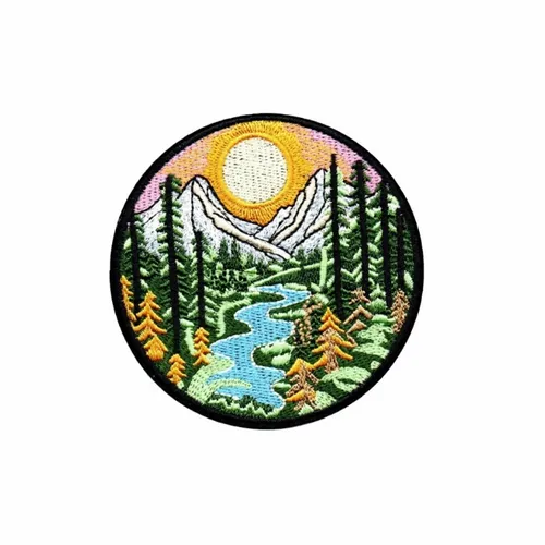 Coloful Mountain Valley Patch - Tote Bags Now