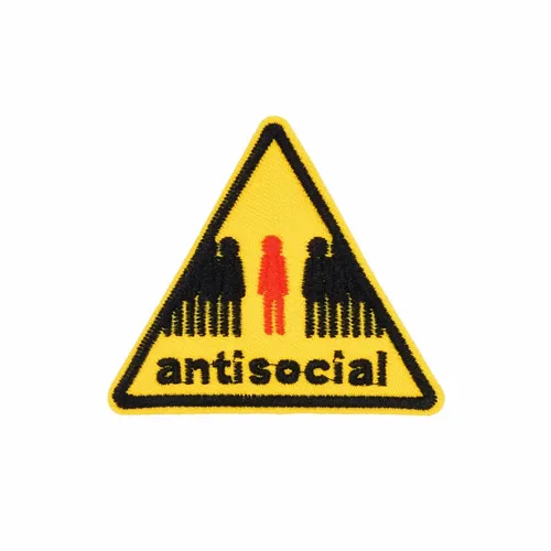 Yellow and Black Antisocial Patch - Custom Hats Now