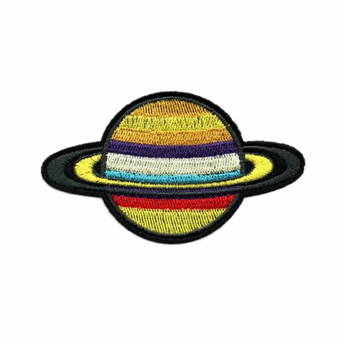 Colorful Ringed Planet Patch - Tote Bags Now