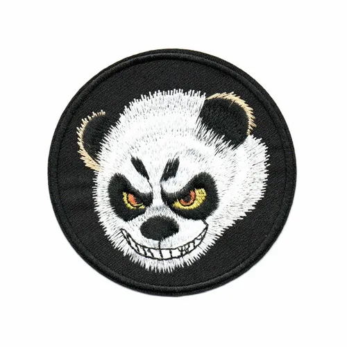 Black Angry Panda Patch - Custom Hats Now
